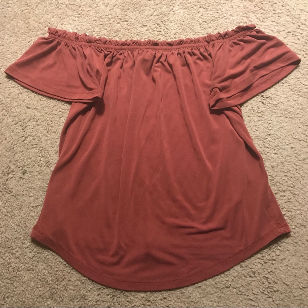 ORANGE OFF THE SHOULDER TOP - S